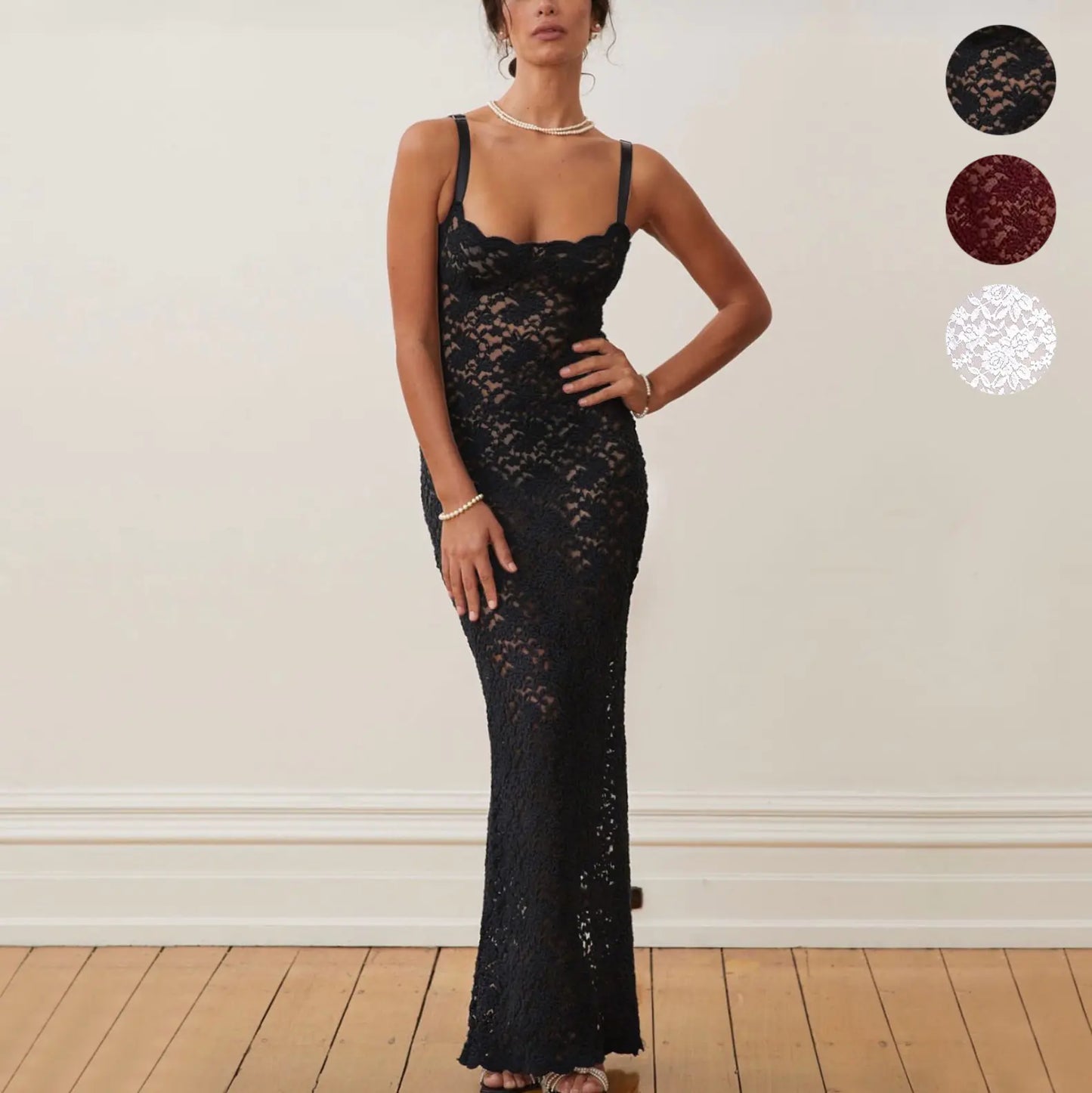 2023 Summer Fashion Sexy Lace Dress with Off-Shoulder Design